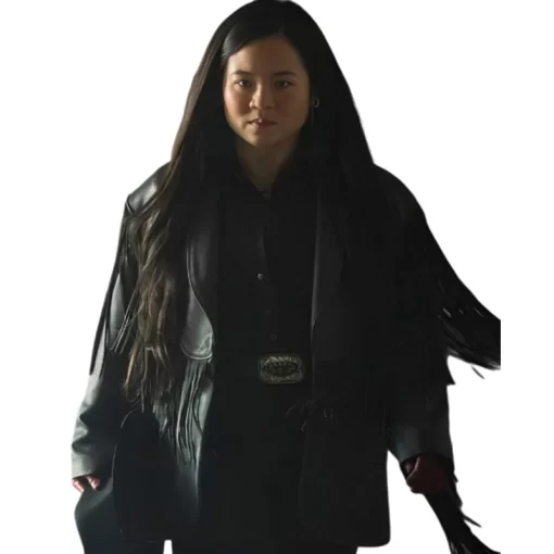 Sweet Tooth Final Season Kelly Marie Tran Black Fringe Coat