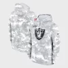 NFL 2024 Las Vegas Raiders Nike Arctic Camo Salute to Service Club Hoodie
