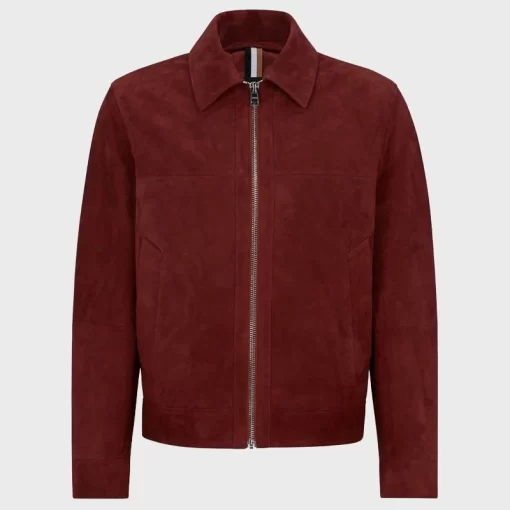 Eugenio Franceschini Emily in Paris Season 4 Marcello Red Leather Suede Jacket