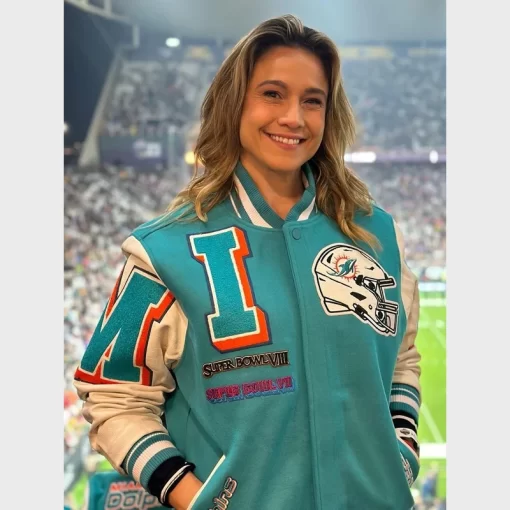 Fernanda Gentil Miami Dolphins Varsity Jacket