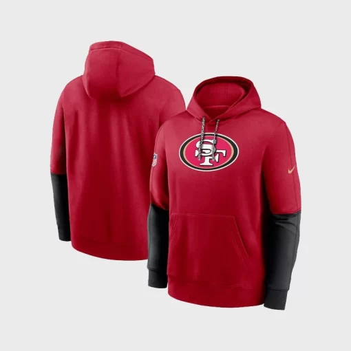 Shop San Francisco 2024 Sideline Club Pullover Hoodie Red