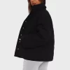 White Fox Black Puffer Jacket