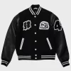 Billionaire Girls Club Holiday Black Varsity Bomber Jacket