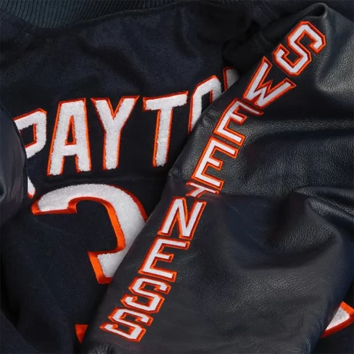 Walter Payton GOAT Varsity Jacket With Leather Sleeves