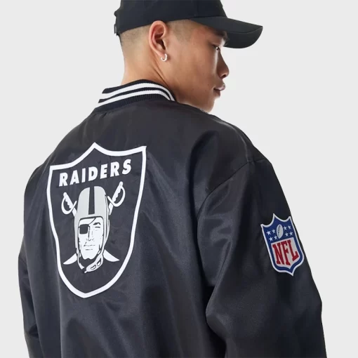 Las Vegas Raiders Satin Bomber Jacket