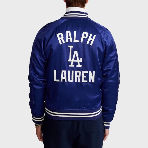Polo Ralph Lauren Dodgers Blue Satin Jacket for Unisex