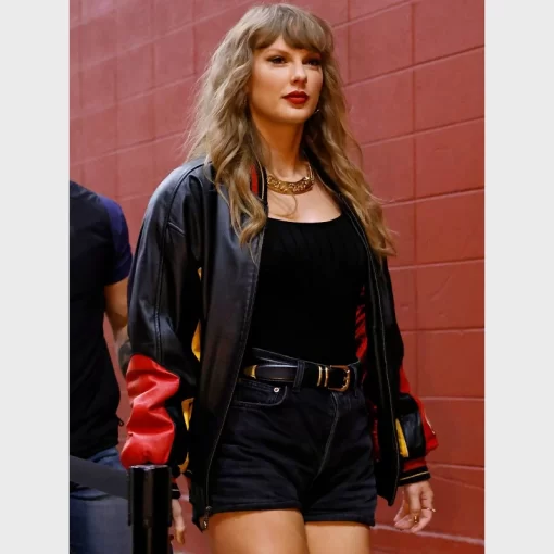 Kansas City Chiefs Vintage Leather Bomber Jacket Taylor Swift