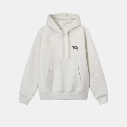 Basic Stussy Fleece Hoodie in Beige