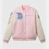 pink disney clover lane varsity jacket for womens - latest and trending disney varsity jacket for women