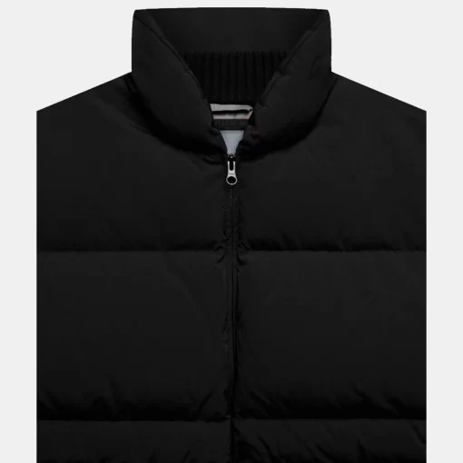 Downfilled Black Unisex Puffer Bomber Jacket