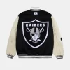 GOLF WANG Las Vegas Raiders Varsity jacket back design with striking Raiders logo for a sporty look
