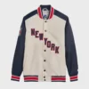 Iconic New York Rangers Renegade Jacket in Cream and Blue color