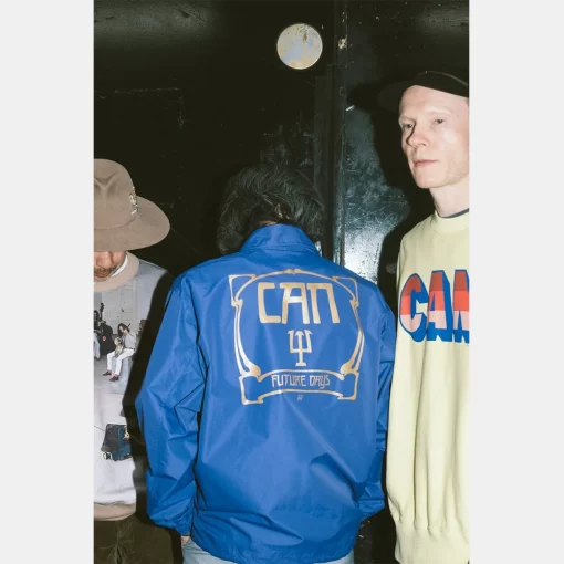 Trendy Undercover Records x CAN Blue Jacket for Parties and Casual Outings