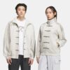 Chinese New Year White Toggle Closure Jacket