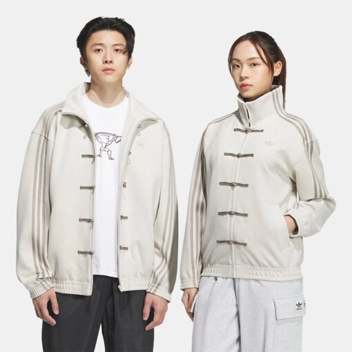 Chinese New Year White Toggle Closure Jacket