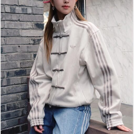 Adidas Tang White Suede Leather Jacket 2025