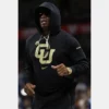 Unisex Deion Sanders Pullover Fleece Hoodie in Black with bold team graphic lettering at the front