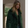 Luxurious green fur coat worn by Kaitlin Olson in High Potential 2025.