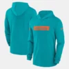 Nike Sideline Hoodie in Aqua with the Miami Dolphins logo, perfect for casual wear.