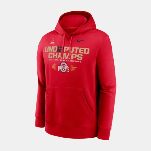 Nike red hoodie for Ohio State fans, celebrating the 2024 College Football Playoff victory.