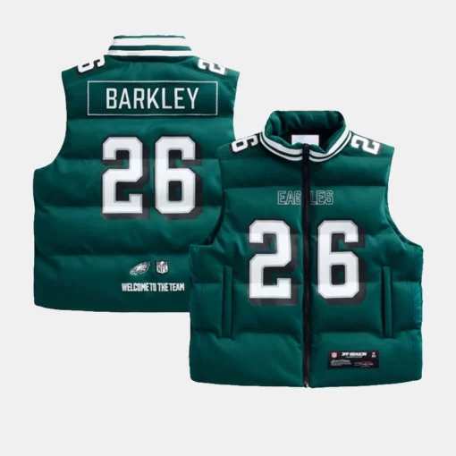 Dark green Eagles Off Season Puffer Vest, perfect for showing your team pride while staying cozy during chilly days.