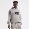 NBA x Paris Essentials Mens Grey Pullover Hoodie at a reasonable price
