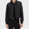Mayko Nguyen’s chic and versatile black bomber jacket from Hudson and Rex Season 7.