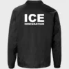 ICE Border Patrol Black Jacket with a high collar and relaxed fit for all-day wear.