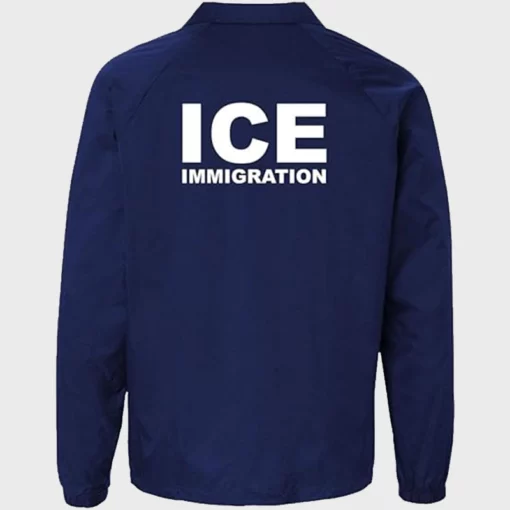 Lightweight and durable ICE Border Patrol Blue windbreaker with a bold design.