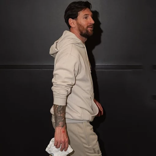Leonardo Messi Fleece Hoodie in Beige
