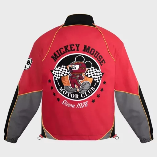 Mickey Mouse Club Racing Bomber Jacket with Multiple Logos and Graphics