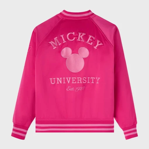 Mickey University 2025 Logo Pink Bomber Varsity Jacket OVO