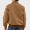 Duck Santa Fe’s brown cotton jacket featuring a rugged quilted exterior and a warm flannel lining.
