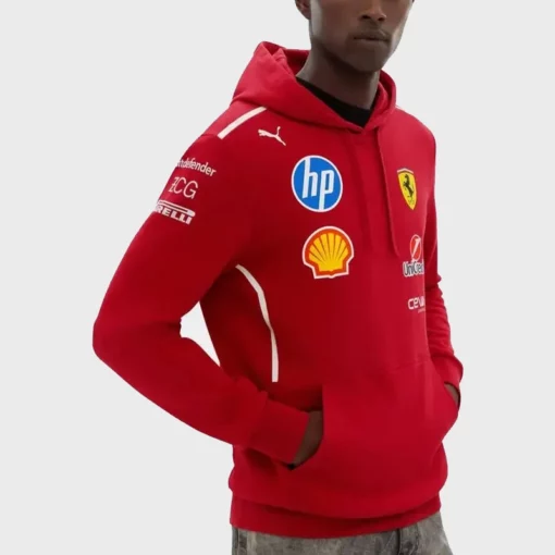 Soft fleece Ferrari hoodie designed for comfort and performance.