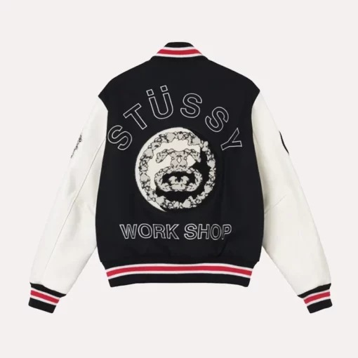 Stussy Work Shop Back Graphic Varsity Jacket