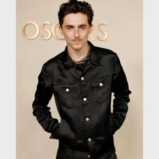 elegant and daring jacket featuring subtle, artistic embellishments, as seen on Timothée Chalamet during the 97th Annual Academy Awards.