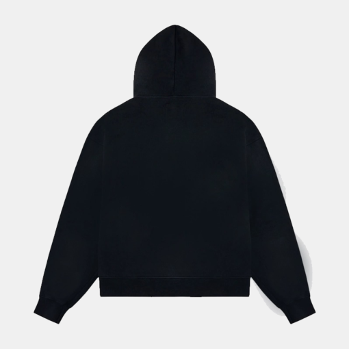 Black fleece hoodie featuring the phrase A Complete Unknown