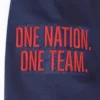 One Nation One Team Slogan Soccer Fleece Double-Knit Hoodie in Blue