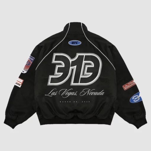 UFC 313 Asphalt jacket in black, ideal for fight fans and everyday wear.