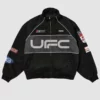 High-performance full-zip black jacket inspired by the UFC 313 event.