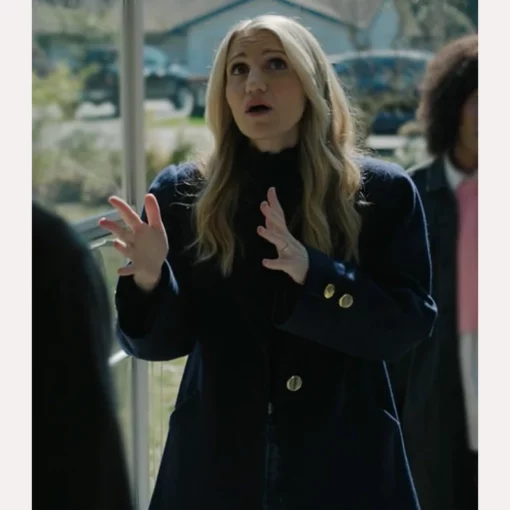 Melissa’s signature blue coat from the Happy Face TV show.