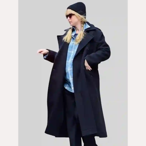 Black Jennifer Lawrence Coat - Made from Top Quality Wool -Blend