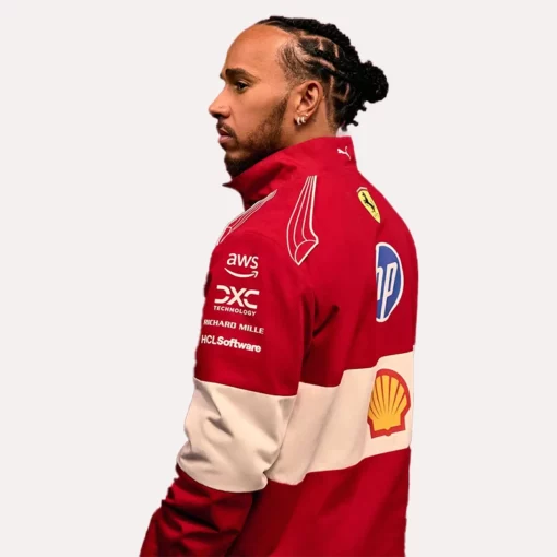 Lewis Hamilton Ferrari F1 team jacket featuring high-performance design