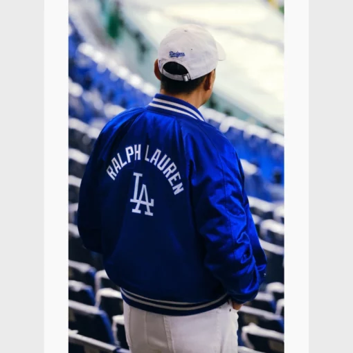 Premium satin varsity jacket celebrating the Dodgers’ MLB Tokyo Series journey.