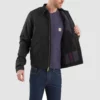 Mekai Curtis’ black cotton Detroit jacket with a corduroy collar from Power Book III Raising Kanan Season 4.