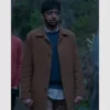 Nik Dodani Brown Coat from The Parenting 2025 Film