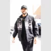 Men’s UFC 313 black full-zip jacket, perfect for training or casual wear.