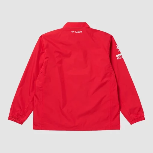 Red & black League of Legends jacket worn by T1 team.