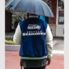 Seahawks 50th anniversary varsity jacket for fans.