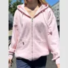 Brandy Christy signature zip-up hoodie in pink.